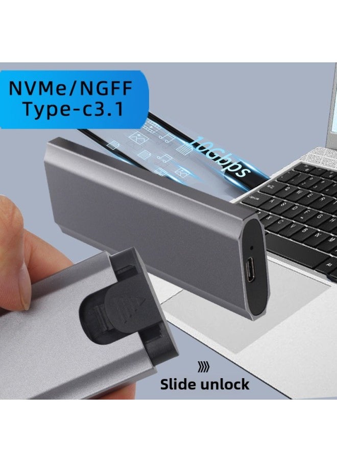 M.7 Tool-less SSD Solid State Drive Case 10GB Dual Protocol NVME/NGFF Mobile Hard Drive Case Type-c3.1-Color:NVME/Ngff Dual Protocol -10GB AC Line  - Image 3
