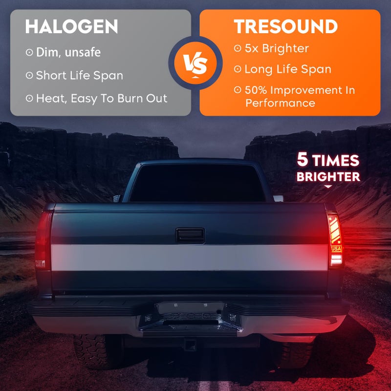 Tresound LED Tail Lights for Ford F150 2009 2010 2011 2012 2013 2014 (Fleetside Bed Model), Taillights Assembly Replacement Left + Right Pair, Smoke Lens, 2 Pcs - Image 3