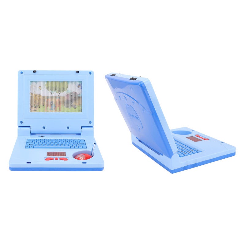 Kids Learning Laptop Blue Non Retractable Mouse Progressive Learning Levels - 2 Music Clips 11 Sound Effects Educational Electronic Toy for Toddlers and Preschoolers - Image 2