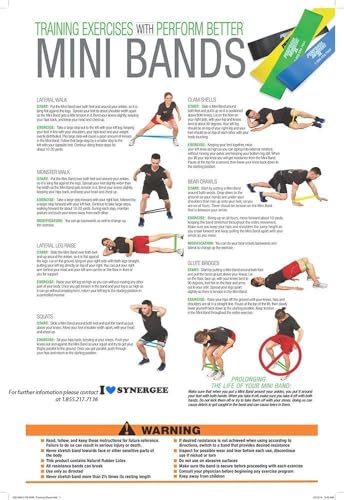 Perform Better Exercise Mini Band, Blue-Heavy - Set of 10 (Exercise Guide Included) (6542-pack) - Image 4