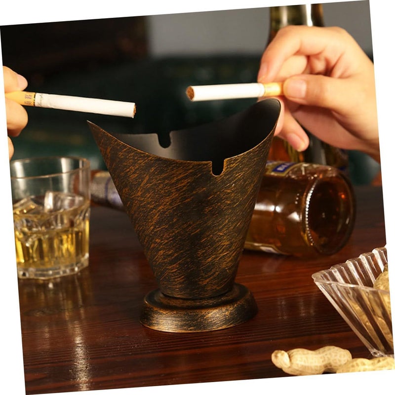 Retro Vintage Cast Iron Ashtray Compact Decorative Smoking Accessory for Home Office Bar - Image 5