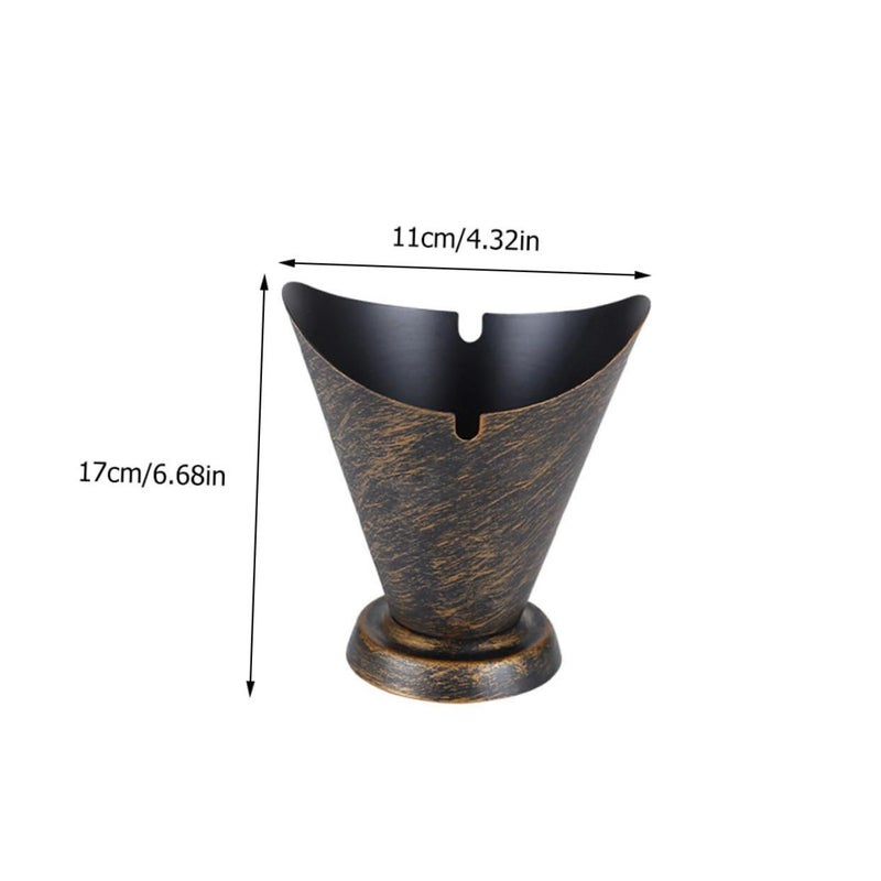 Retro Vintage Cast Iron Ashtray Compact Decorative Smoking Accessory for Home Office Bar - Image 3