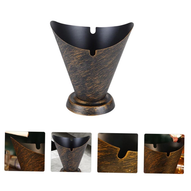 Retro Vintage Cast Iron Ashtray Compact Decorative Smoking Accessory for Home Office Bar - Image 4