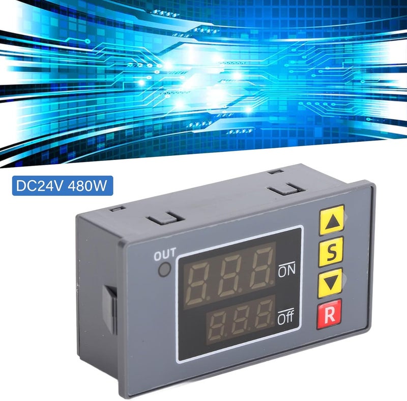 Timer Relay Module Wide Measuring Range Time Relay Switch for Time Control ABS Material (DC24V) - Image 4