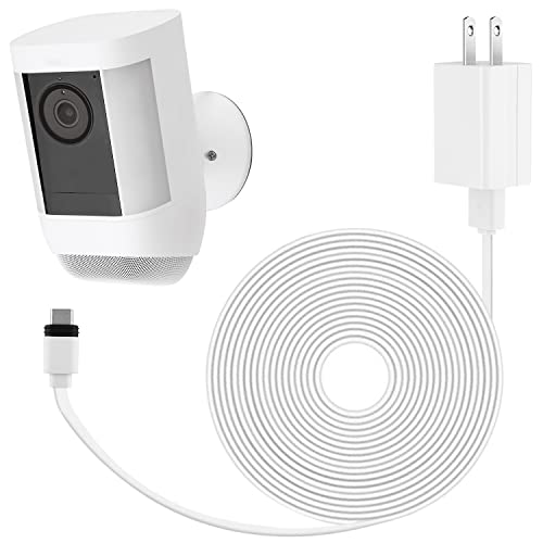 ALERTCAM Power Adapter for Spotlight Cam Plus/Pro (Battery), with 25Ft/7.5m Flat Weatherproof Outdoor Cable Continuously Power Your Camera - White - Image 1