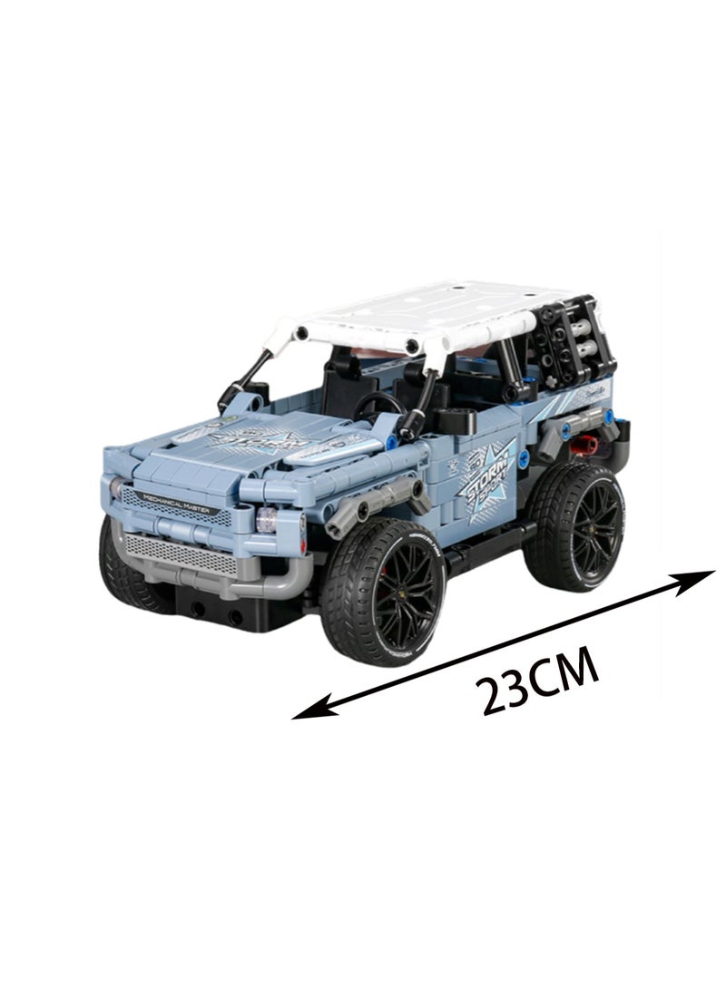 Gray Blue (Handle Remote Control + Mobile Phone Programming) Jeep Remote Control Car Building Block Set Toys, Suitable For Children Aged 8-12, Robot Building Block Set, Remote Control And App Controlled Car, Remote Control Car Toy Set, Suitable For Boys And Girls, 580pcs  - Image 2