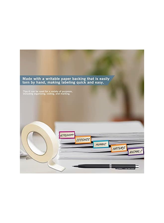 PROMASS promass White Masking Tape 10 Pack,General Purpose Beige Painter's Tape 1.5CM x 20M,White Artist Tape For Painting,Labeling,Packing,Craft,Art  - Image 5