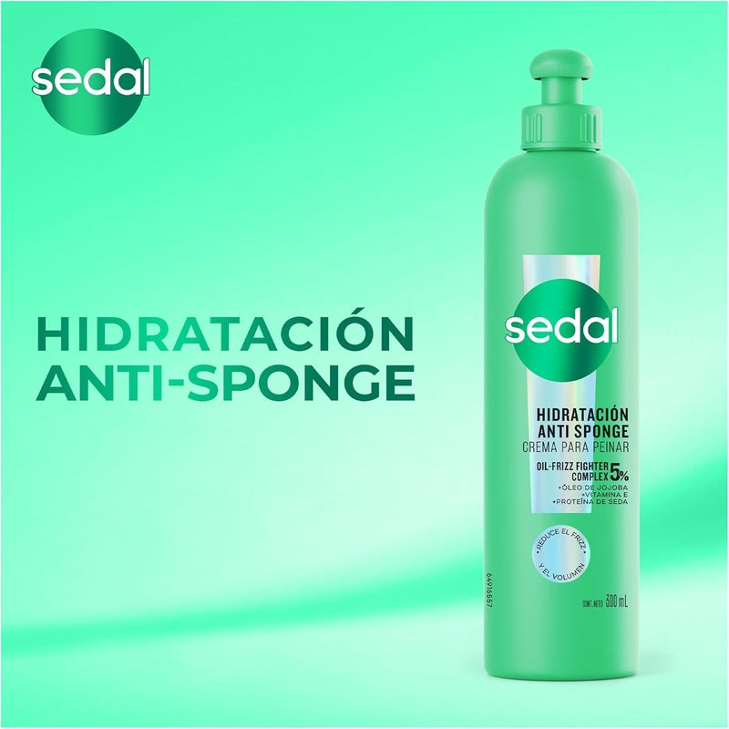 Sedal Anti Sponge Hydracate Complex Combing Cream 300 ml - Frizz Control and Hydration - Image 5