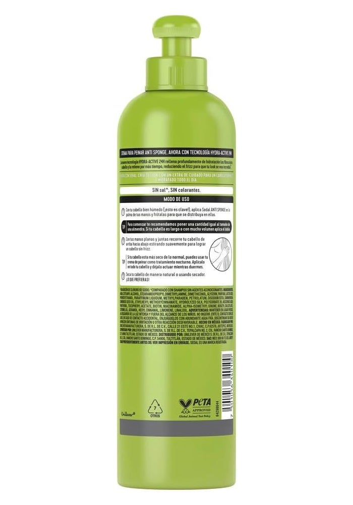Sedal Anti Sponge Hydracate Complex Combing Cream 300 ml - Frizz Control and Hydration - Image 3