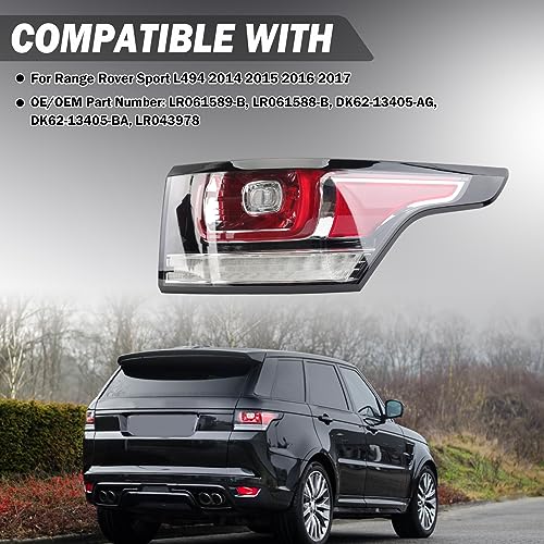 Clidr Tail Light For Range Rover Sport L494 2014 2015 2016 2017 Passenger Side Clear Rear Lamp Brake Light LR061588-B (Right) - Image 2