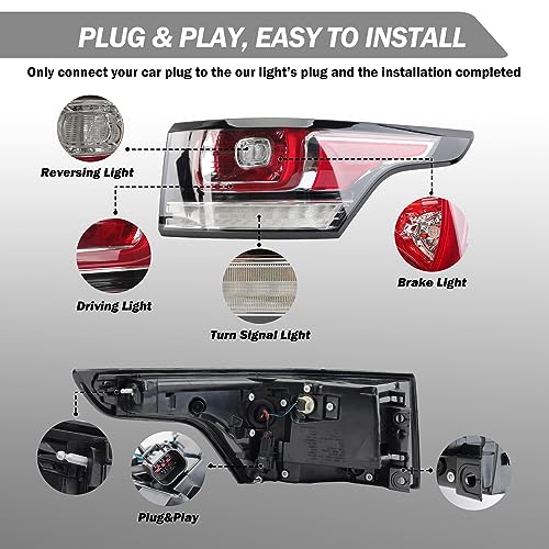 Clidr Tail Light For Range Rover Sport L494 2014 2015 2016 2017 Passenger Side Clear Rear Lamp Brake Light LR061588-B (Right) - Image 5