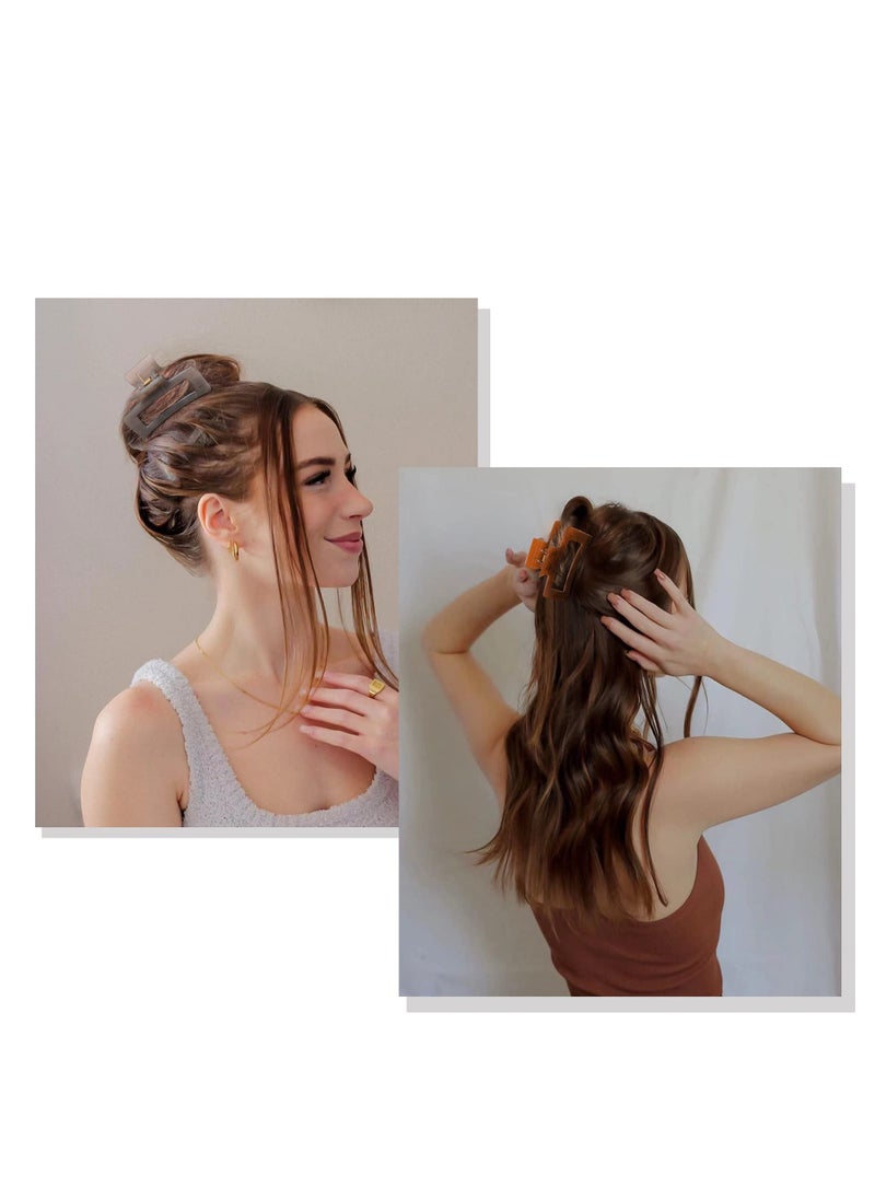 SYOSI Large Hair Claw Clips for Women - Claw Hair Clips for Thick Hair Translucent Claw Clip for Women Hair Accessories Strong Hold Girls French Design Jaw Barrettes Gift for Long Curly Hair Clamps(4 Pack)  - Image 3