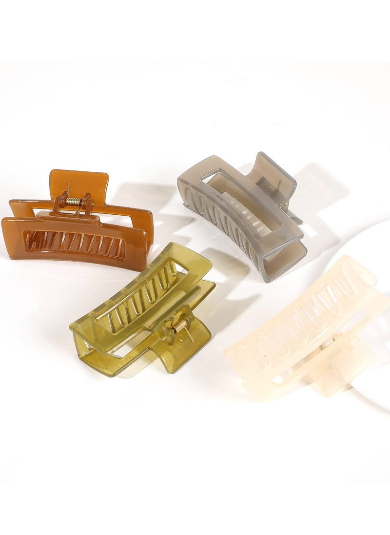 SYOSI Large Hair Claw Clips for Women - Claw Hair Clips for Thick Hair Translucent Claw Clip for Women Hair Accessories Strong Hold Girls French Design Jaw Barrettes Gift for Long Curly Hair Clamps(4 Pack)  - Image 5