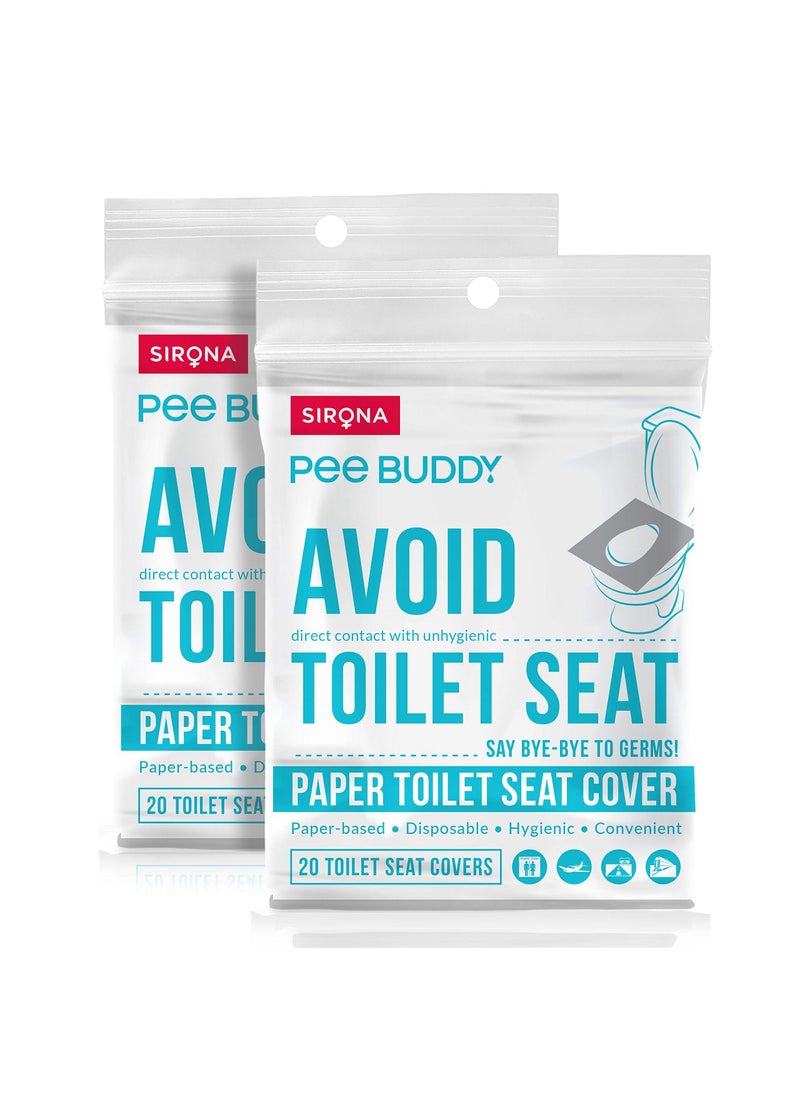Sirona - Sirona Pee Buddy Disposable Toilet Seat Covers - 20 Sheets Pack of 2 - Image 1
