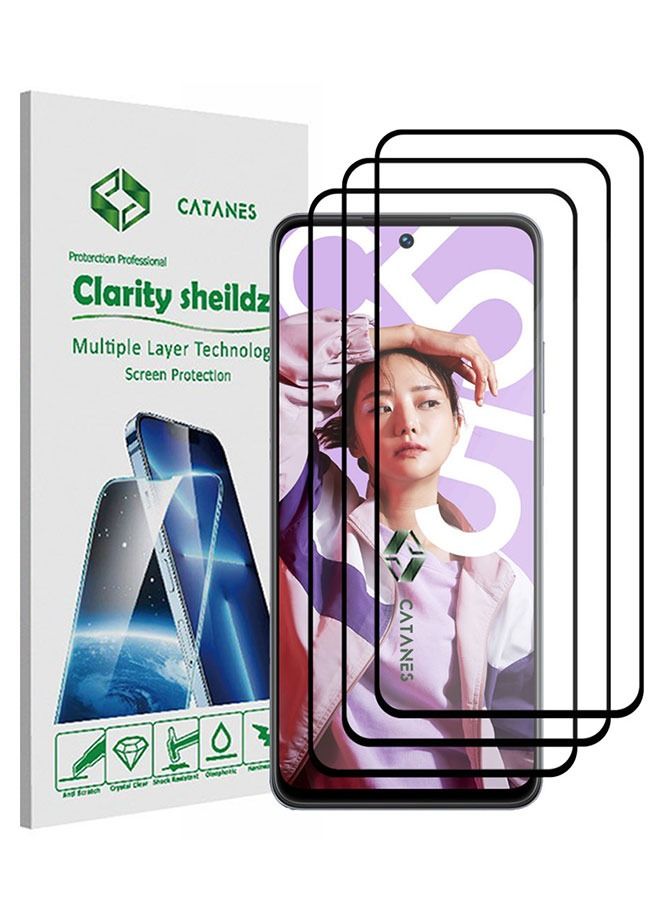 CATANES 3 Pack For Realme C55 Tempered Glass Screen Protector Full Glue Back - Image 1