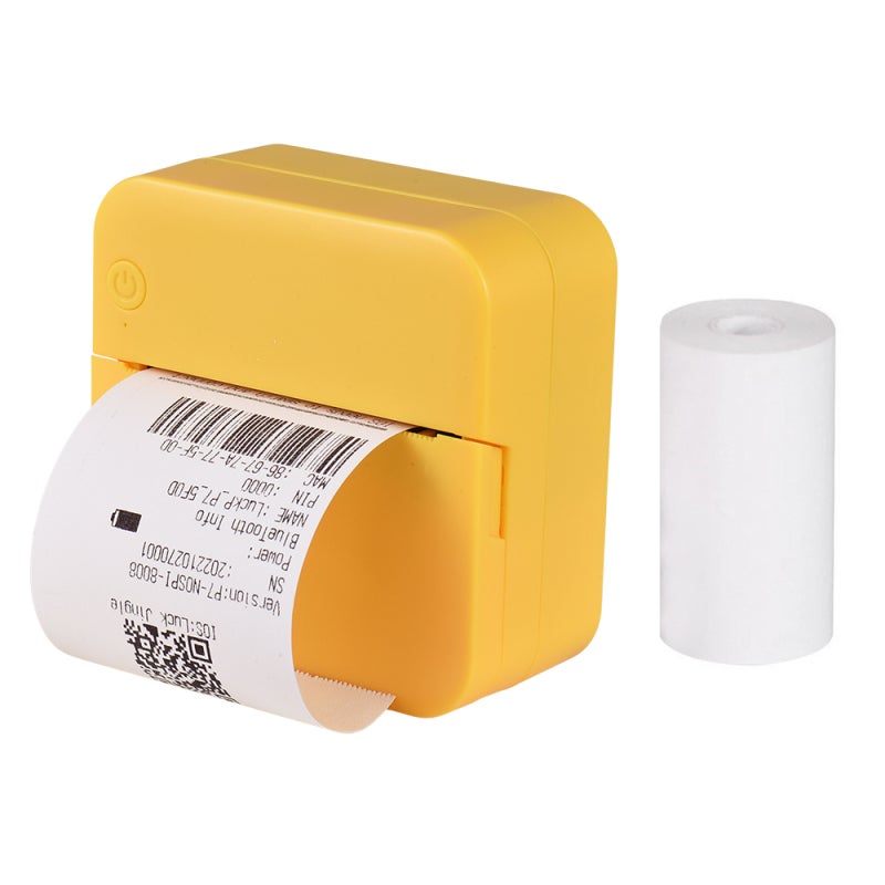 Mini Photo Printer 57x25mm Pocket Portable Thermal Printer - Inkless 203DPI Resolution Cute Yellow Mobile Printer for Travel Home - Image 1