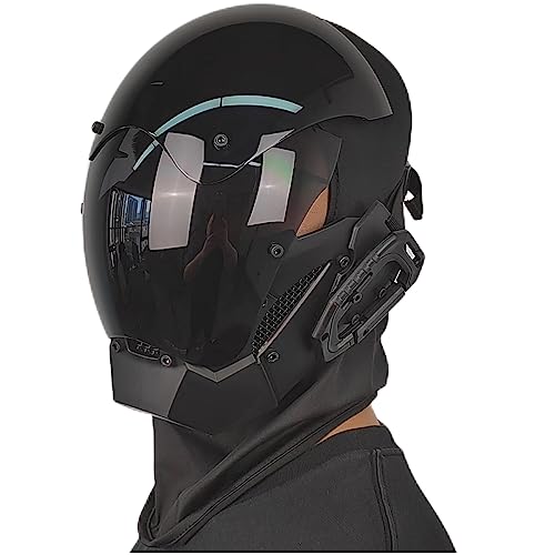 NECHARI Cyber Gothic Punk Helmet Mask for Men Motorcycle Futuristic Techwear Mask Cosplay Halloween Party Music Accessories - Image 1