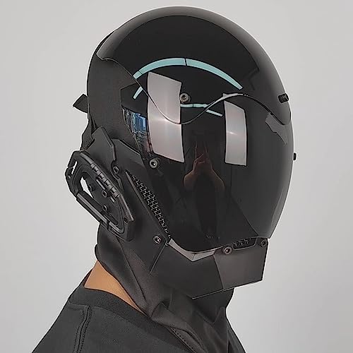 NECHARI Cyber Gothic Punk Helmet Mask for Men Motorcycle Futuristic Techwear Mask Cosplay Halloween Party Music Accessories - Image 3