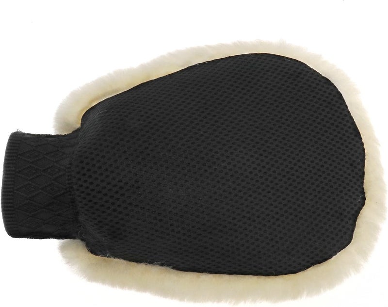 Micro Trader Lambswool Wash Mitt Single Side Lambs Wool Washing Mitt Gloves Car Cleaning Beige - Image 5