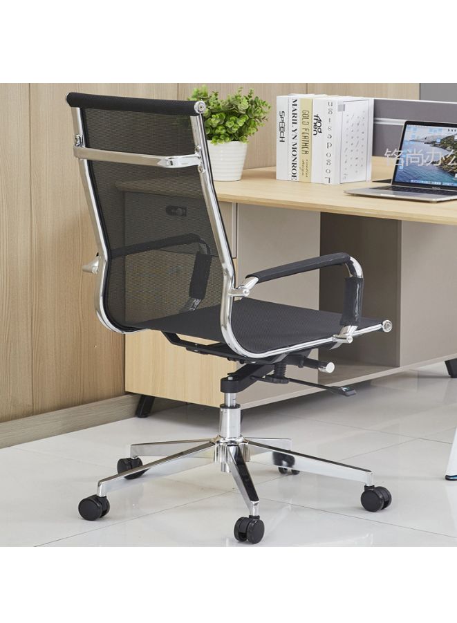 Fatio High Back Ergonomic Mesh Chair with Chrome Armrests & Chrome Base - Black Office Chair - Image 4