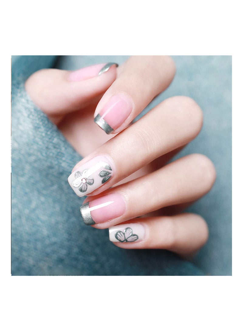 SYOSI Metallic Gel Nail Polish,  Metallic Painted Nail Gel Painting Drawing UV Gel Polish, DIY Design Creative Gel Polish Painting Drawing Nail Design Gel for Nail Art (Silver Color) - Image 2