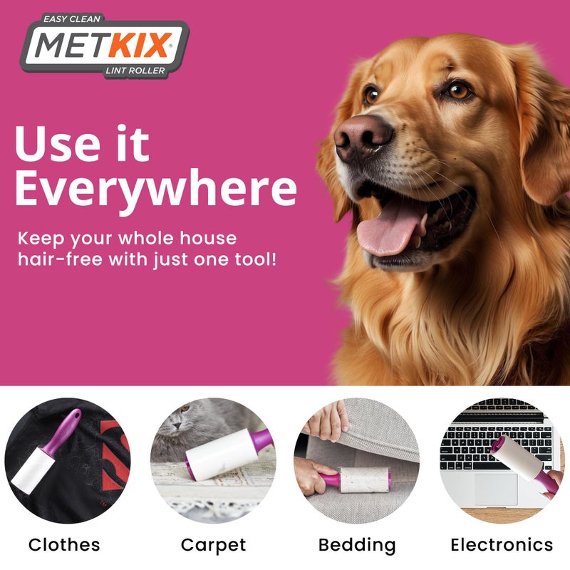 Metkix Lint Rollers for Pet Hair Extra Sticky, Special Cover Design, Pet Hair Remover, 400 Sheets - Image 3