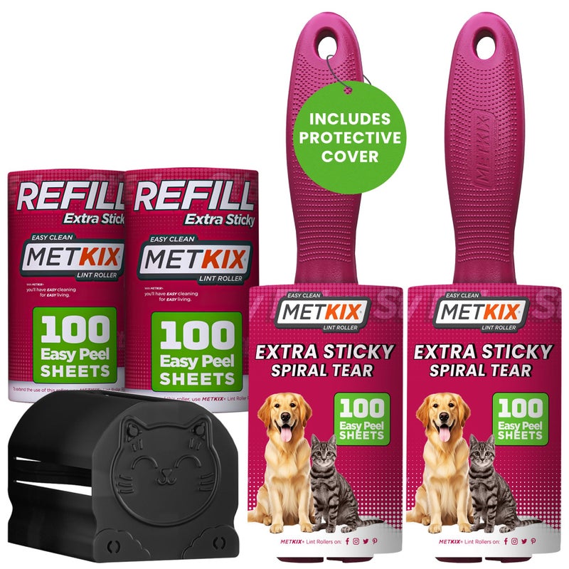 Metkix Lint Rollers for Pet Hair Extra Sticky, Special Cover Design, Pet Hair Remover, 400 Sheets - Image 1