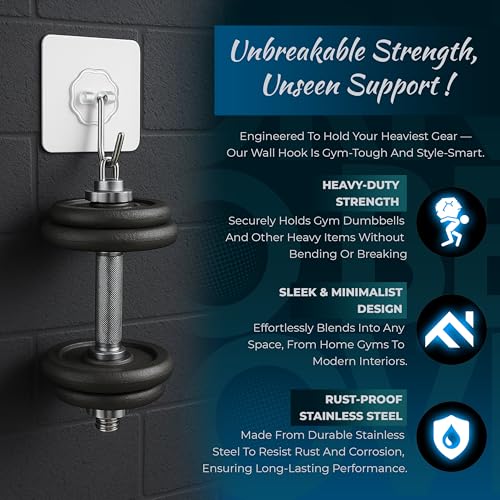 ORBON Extreme Load Self Adhesive Hooks for Wall Heavy Items | Stick on Hooks for Wall Hanging Without Drill | Heavy Duty Kitchen & Photo Frame Hooks | Pack of 25 - Image 3