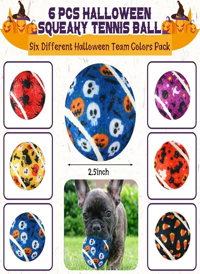 Seenelling مجموعة سينيلينج من 6 كرات تنس تصدر صوتاً عند الضغط عليها، مناسبة للكلاب الصغيرة والمتوسطة والكبيرة، متينة، مقاس 2.5 بوصة، مثالية لتدريب الكلاب على المضغ بقوة، متوفرة بستة أشكال. - Image 2