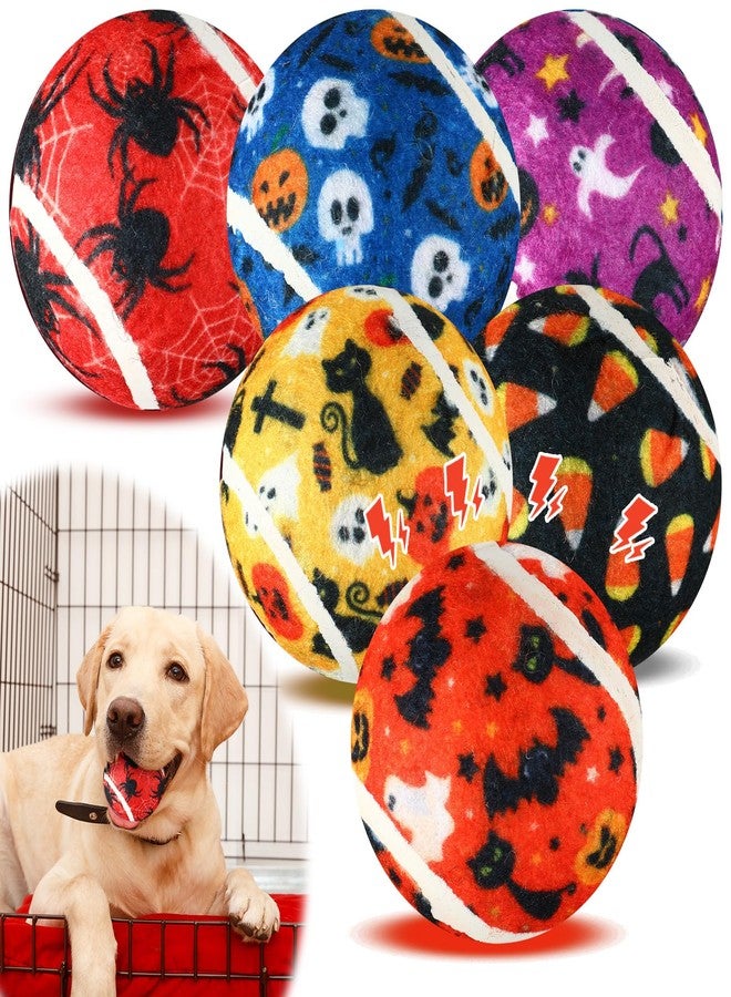 Seenelling مجموعة سينيلينج من 6 كرات تنس تصدر صوتاً عند الضغط عليها، مناسبة للكلاب الصغيرة والمتوسطة والكبيرة، متينة، مقاس 2.5 بوصة، مثالية لتدريب الكلاب على المضغ بقوة، متوفرة بستة أشكال. - Image 1