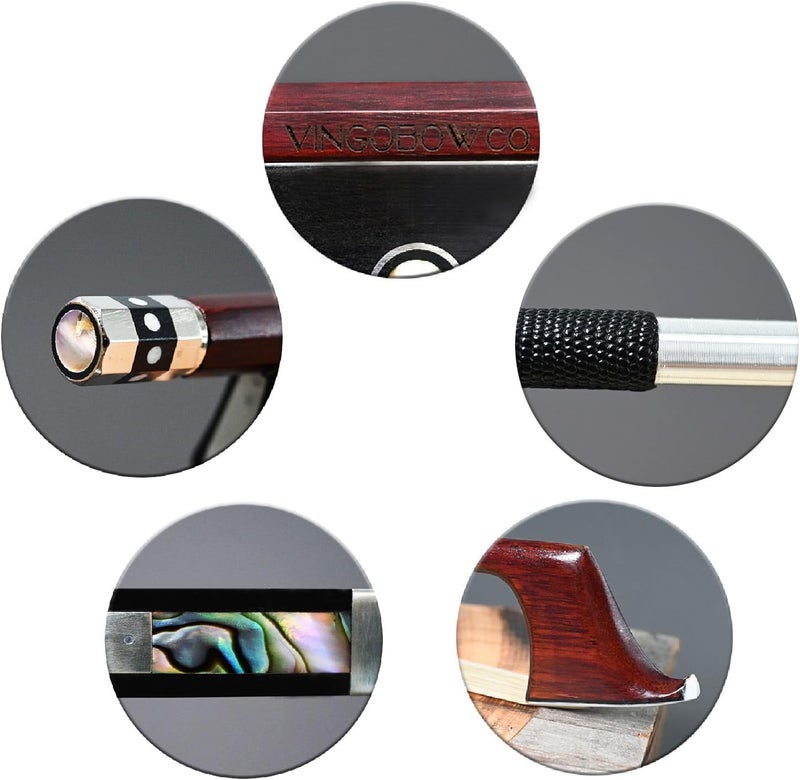 VINGOBOW Pernambuco Cello Bow 4/4 Full Size Bright Tone - Image 3