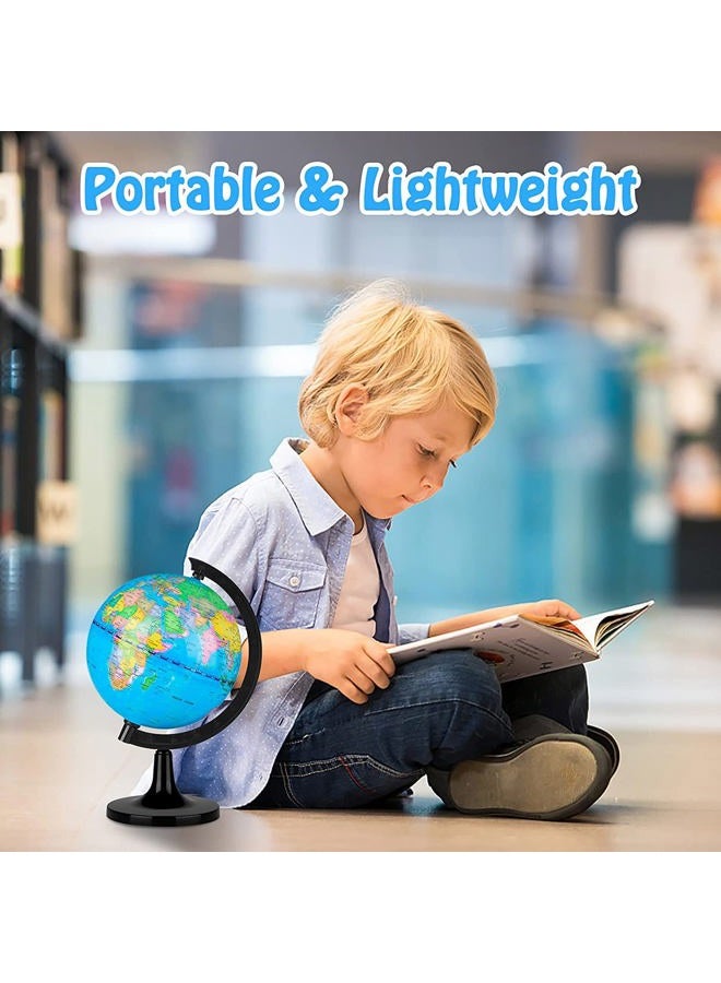 Wizdar كرة أرضية 5.5" للأطفال للتعلم، خريطة عالمية تعليمية دوارة بحجم صغير، كرة أرضية زخرفية للأطفال لتعليم الجغرافيا في الفصل الدراسي، تزيين المكتب والمكتب - 5.5 بوصة - Image 5