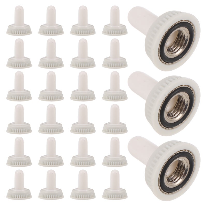 50pcs Toggle Switch Cover: Toggle Switch Guard/Protector 6mm Thread - Weatherproof Dirt-resistant for Marine and Industrial Applications White - Image 1