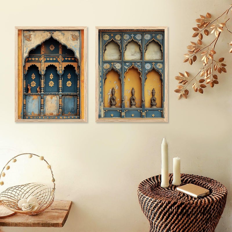 kotart Indian Madhubani Wall Decoration Traditional Art With Frame For Living Room Bed Room Hotel Wall Decor Digital Reprint Engineered Wood Set of 2 Art 10 10x13 inch Framed - Image 5