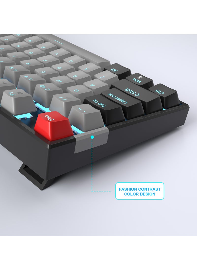 MageGee - 75% Mechanical Gaming Keyboard with Blue Switch, LED Blue Backlit Keyboard, 87 Keys Compact Wired Computer Keyboard for Windows Laptop PC Gamer - Image 1
