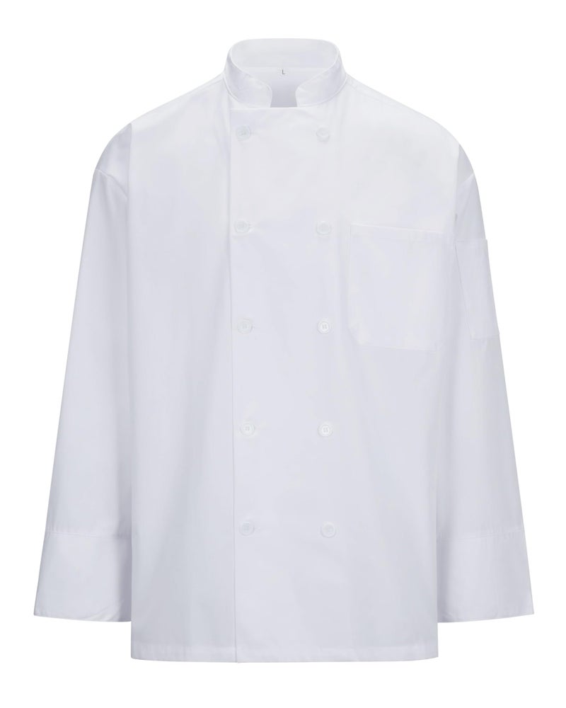 Ousafeve Unisex White Chef Coat for Men Women Long Sleeve (3X-Large, White_Long) - Image 1