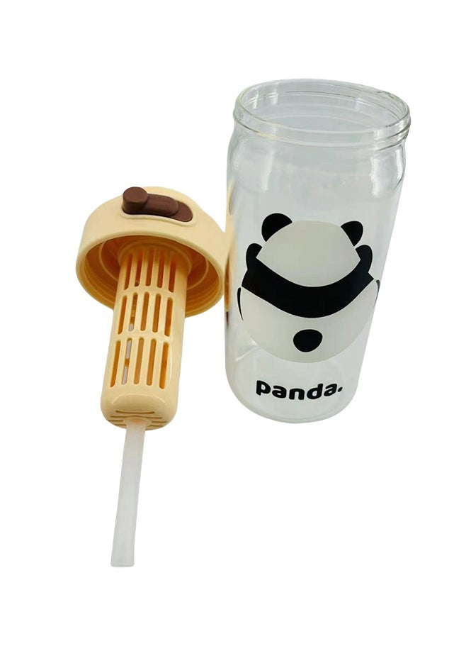 Generic - Panda 750 ml Glass Water Bottle with Filter - Simple Portable Design. - Image 1