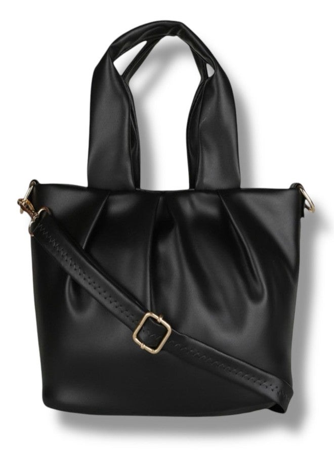 Chic Styles DAISY STAR Premium Damru Sling Bag & Handbag Combo Remova Strap - Stylish, Spacious & Versatile for Every Occasion (Black) - Image 1