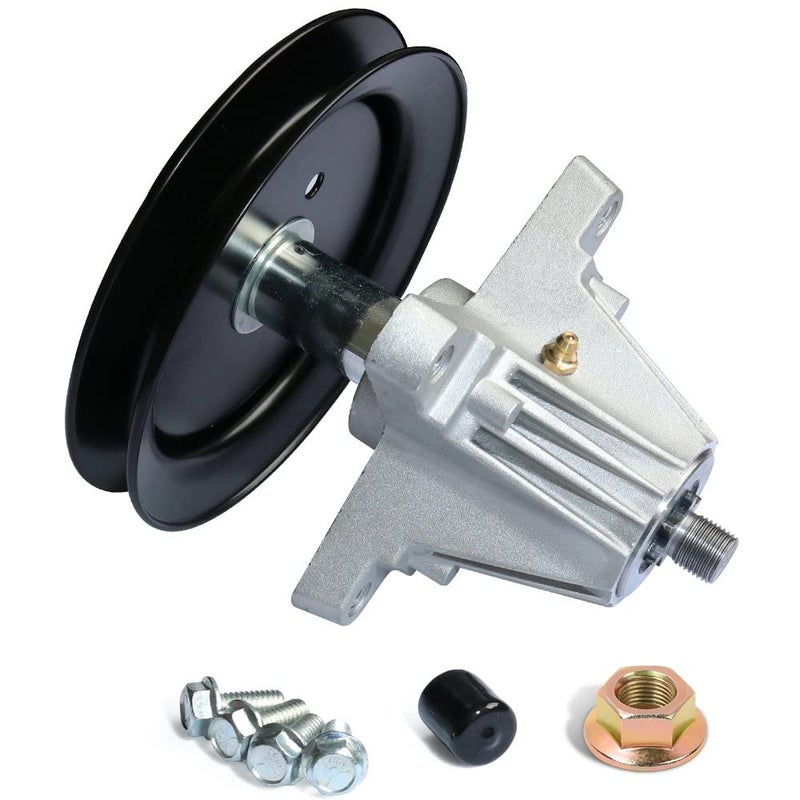 boeray Spindle Assembly for Cub Cadet MTD 918-04822A 918-04822B 618-04822 918-04889 30-8001 14328 82-058 Lawn Mower Deck Fit Most 42in and 30in Mini Riders with Pulley Tapped Bolt Zerk Fitting - Image 1