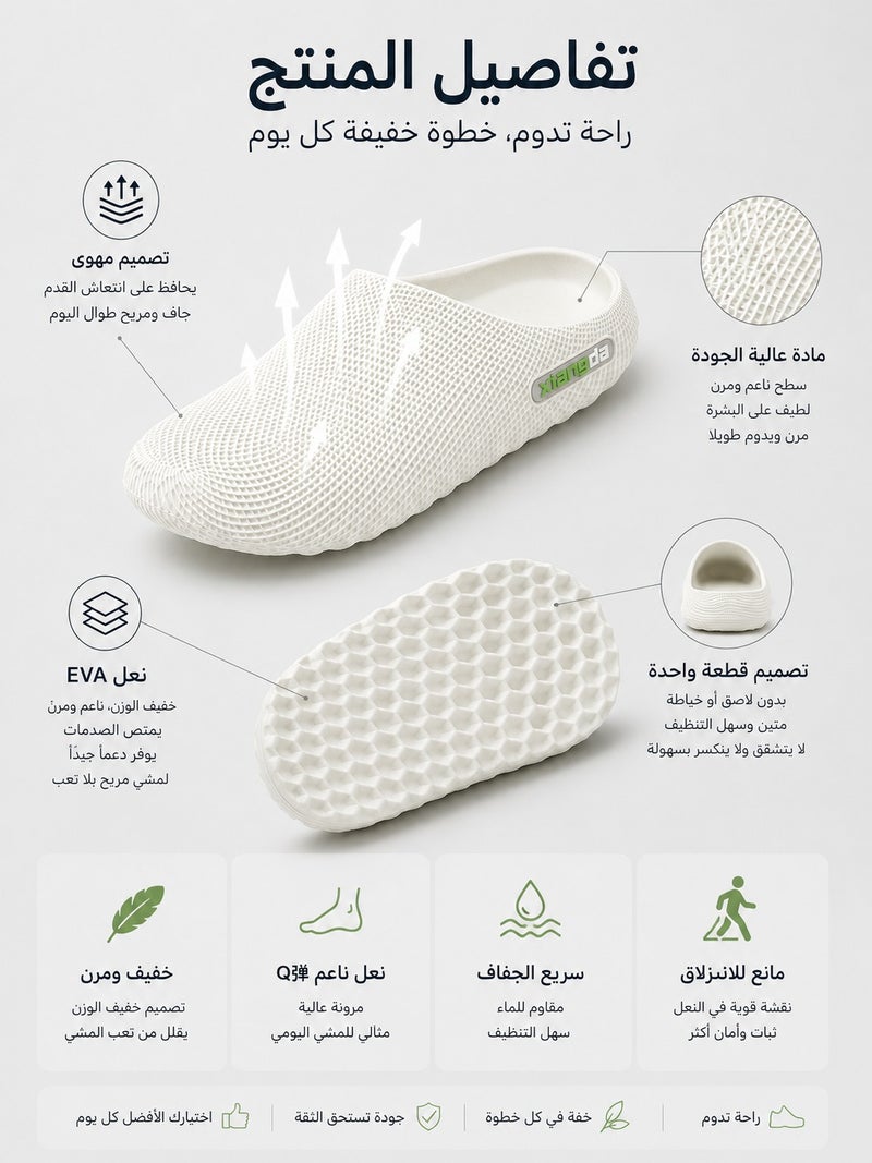Men's EVA Cloud Slides, Non-Slip Odor-Resistant Slippers for Home, Beach & Daily Use - Image 2