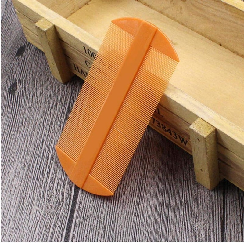 Culer Durable Double Sided Comb Portable Lightweight Lice Eggs Remover Comb Perfect Beard Comb For Long And Short Beards 2pcs Orange - Image 3