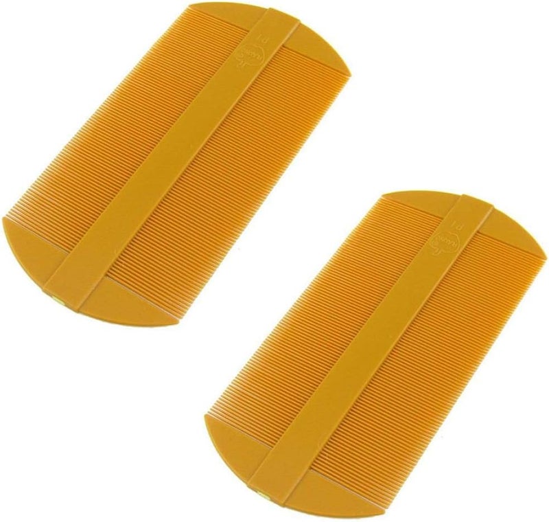 Culer Durable Double Sided Comb Portable Lightweight Lice Eggs Remover Comb Perfect Beard Comb For Long And Short Beards 2pcs Orange - Image 1