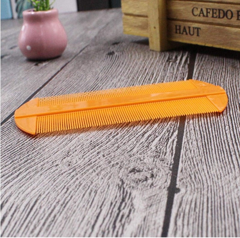 Culer Durable Double Sided Comb Portable Lightweight Lice Eggs Remover Comb Perfect Beard Comb For Long And Short Beards 2pcs Orange - Image 4