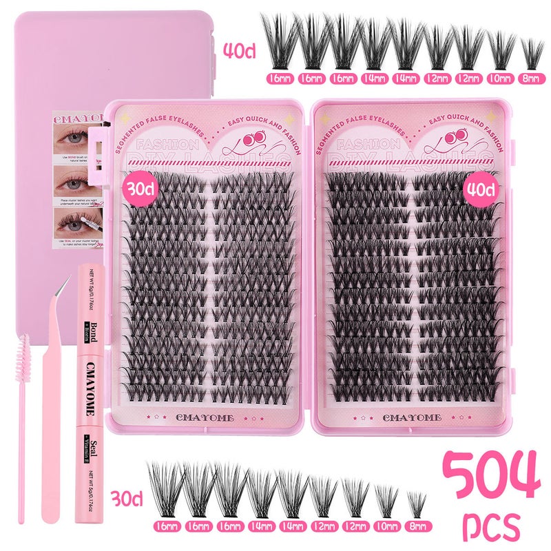 False Eyelashes, Naturally Thick Gradient Single-Cluster False Eyelashes, and D-Curved Daily White Eyelashes - Image 1