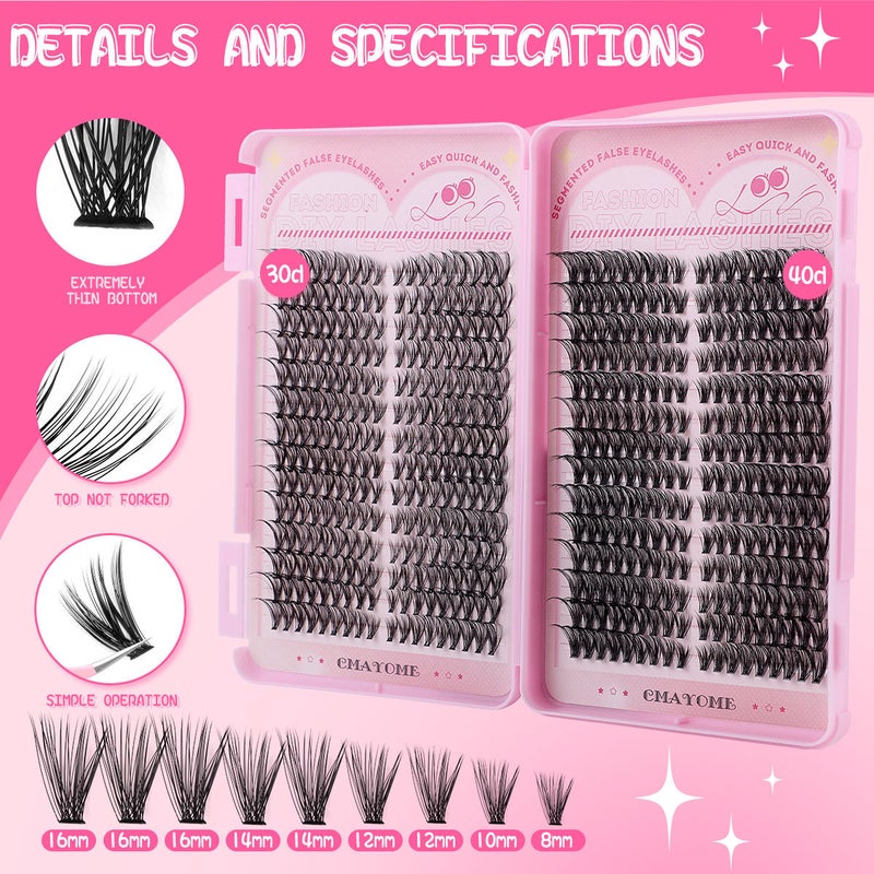 False Eyelashes, Naturally Thick Gradient Single-Cluster False Eyelashes, and D-Curved Daily White Eyelashes - Image 3