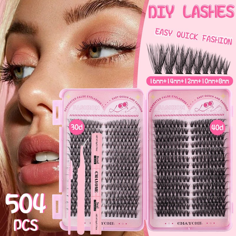 False Eyelashes, Naturally Thick Gradient Single-Cluster False Eyelashes, and D-Curved Daily White Eyelashes - Image 2