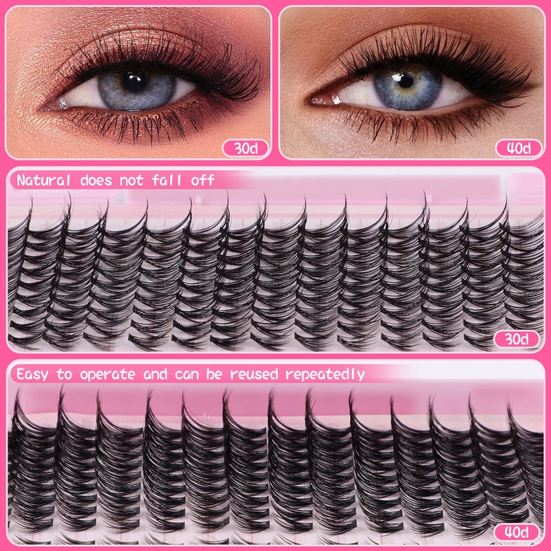 False Eyelashes, Naturally Thick Gradient Single-Cluster False Eyelashes, and D-Curved Daily White Eyelashes - Image 4