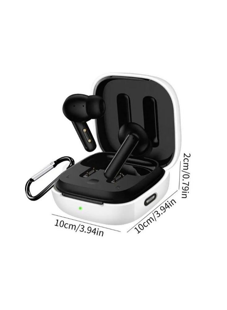 Silicone Protective Case Cover Compatible with QCY T13 ANC Earbudswith Key Chain&Cleaning kit-Black - Image 4