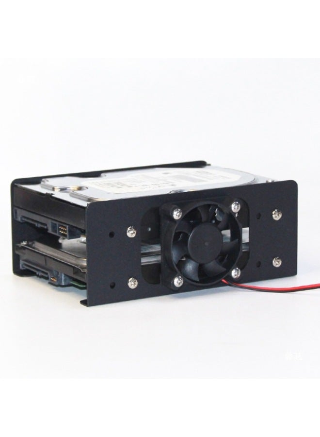 3.5 Bracket Computer Case Extension Bracket Fan Cooling Machine Metal Bracket Double-layer Rack-Color:Black 2 Layers - Image 3