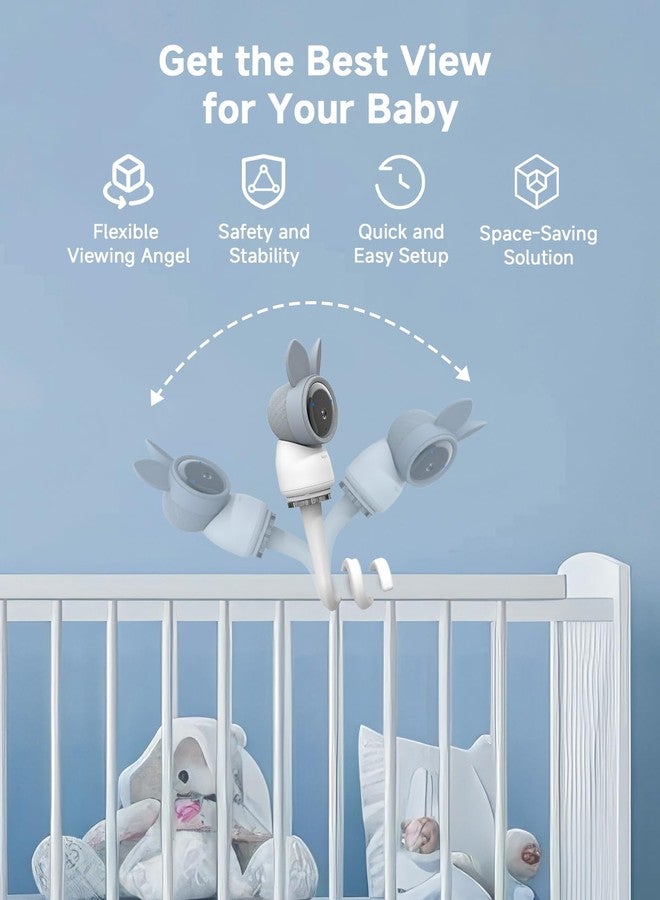Arenti Baby Monitor Mount, Flexible Baby Camera Holder for AInanny B2 A4 D3 P2Q, Crib Clip Bracket with Adjustable Angle, Easy Installation for Nursery Monitoring - Image 3